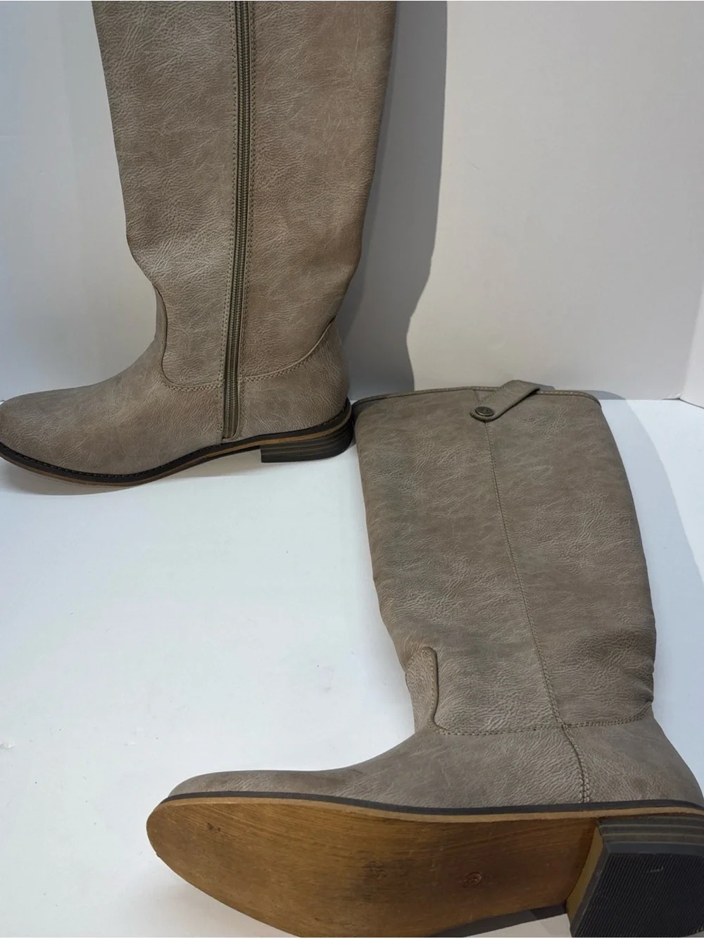 Breckelles Women's Knee high  Riding Boots in Taupe size 8